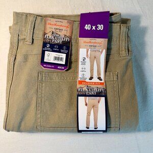 Weatherproof Vintage Trevorland Flex Utility Pant Size 40X30 Tan Relaxed Fit NEW